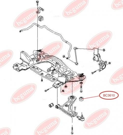 Сайлентблок переднього важеля задній, посилений